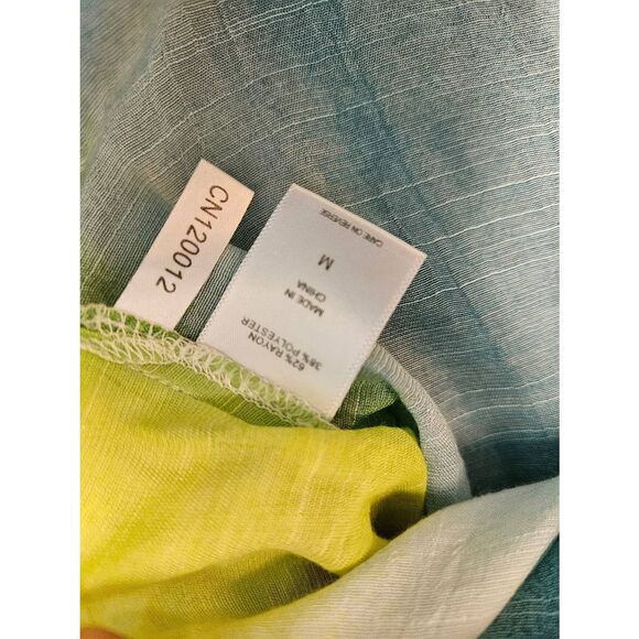 Soho Street Green Ombre Hoided Top Size Medium Caftan Swim Cover - Picture 6 of 8